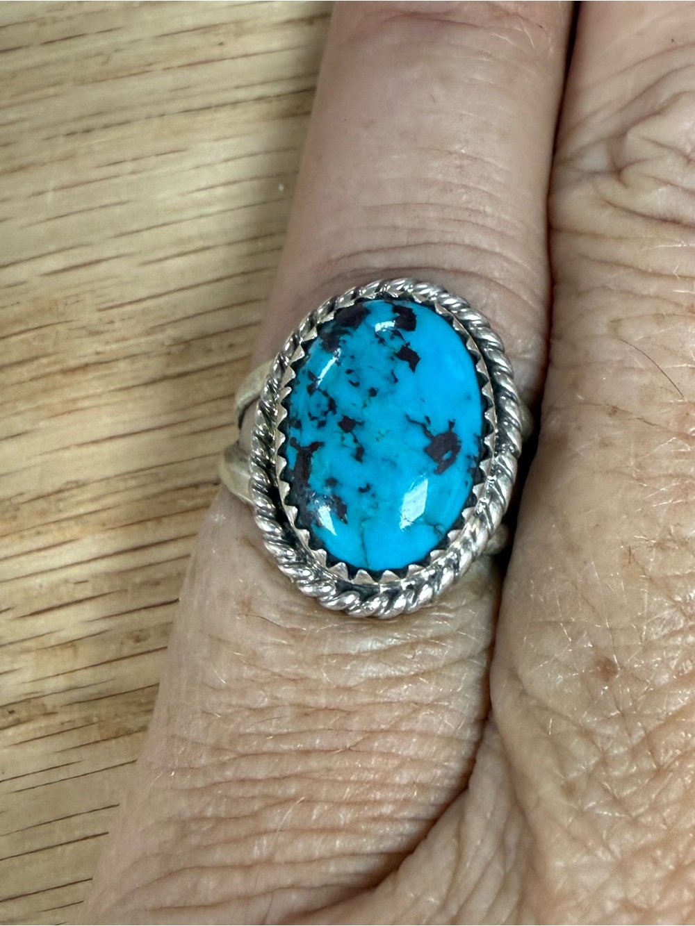 Sterling Silver Turquoise Oval Ring